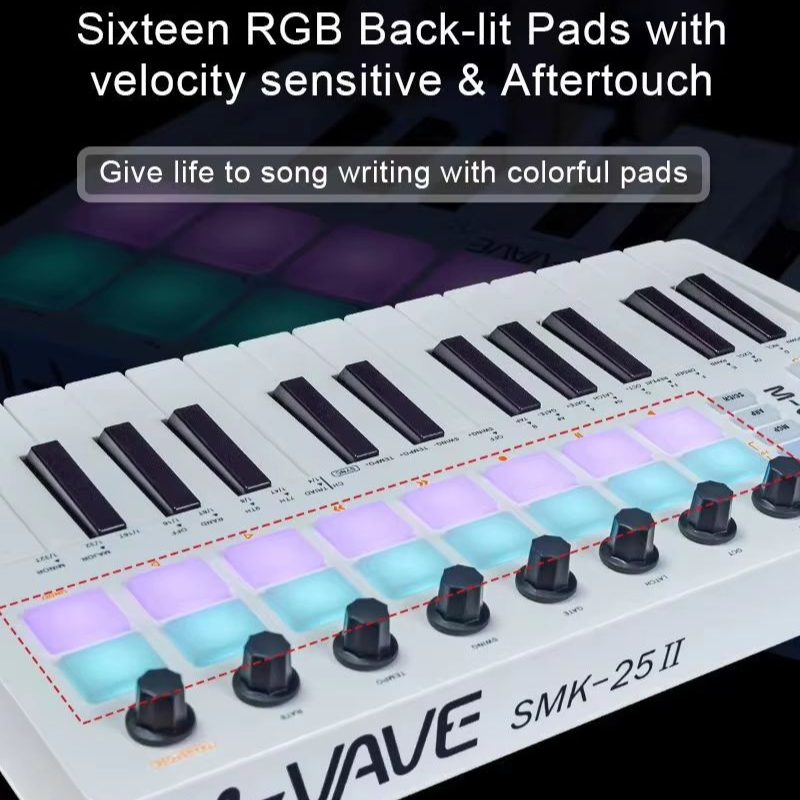 Midi Controller Pad - Clavier MIDI M-Vave Smk-25, contrôleur 25