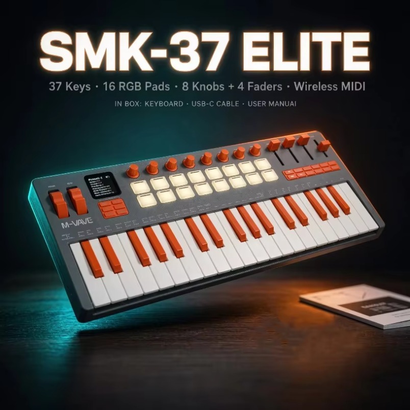 Midi Controller Pad - Clavier MIDI M-VAVE SMK-37 Elite, 37
