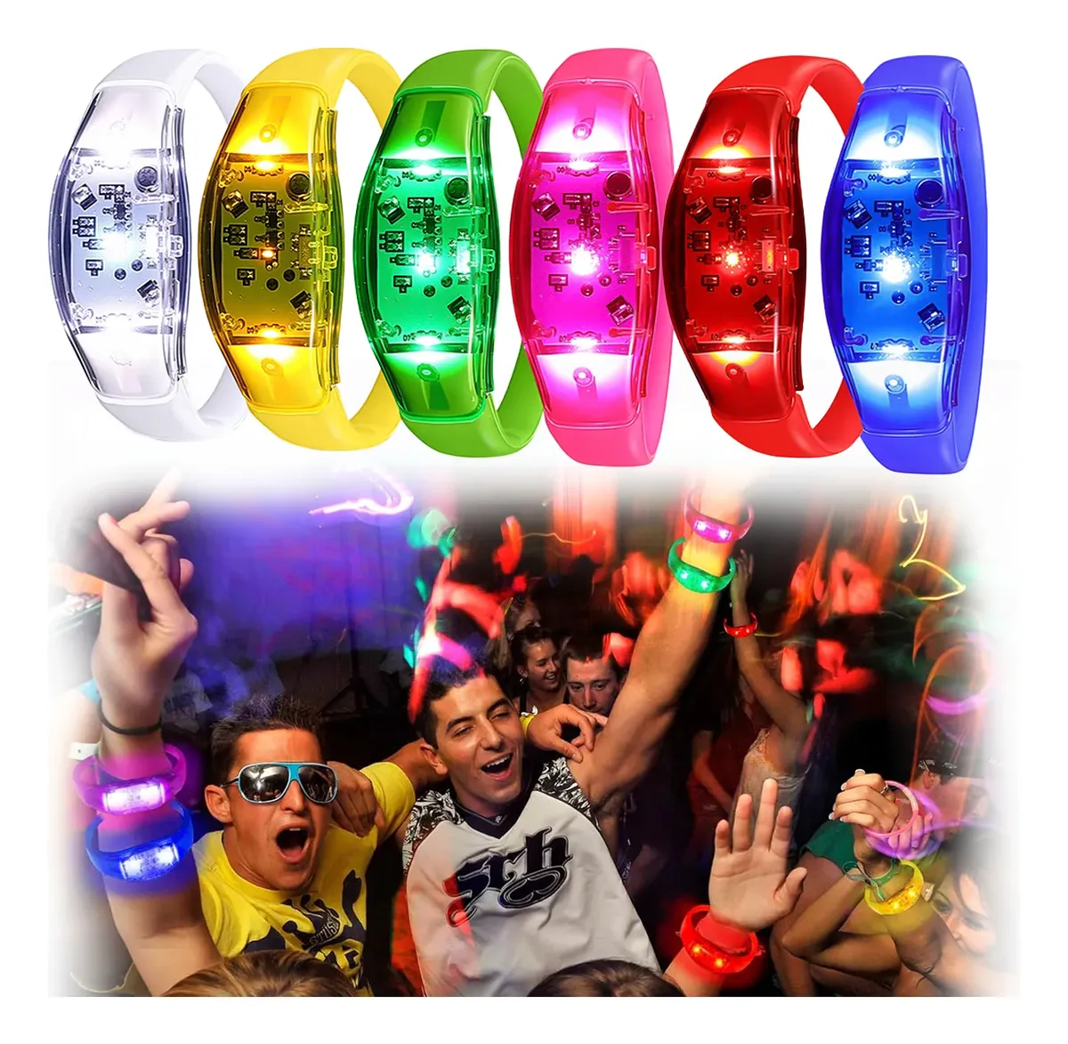 6 bracelets LED activés par le - Audio Music Dj avis et prix